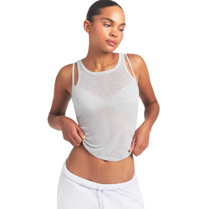 Light Heather Grey - Side - Skims Womens-Ladies Plain Tank Top