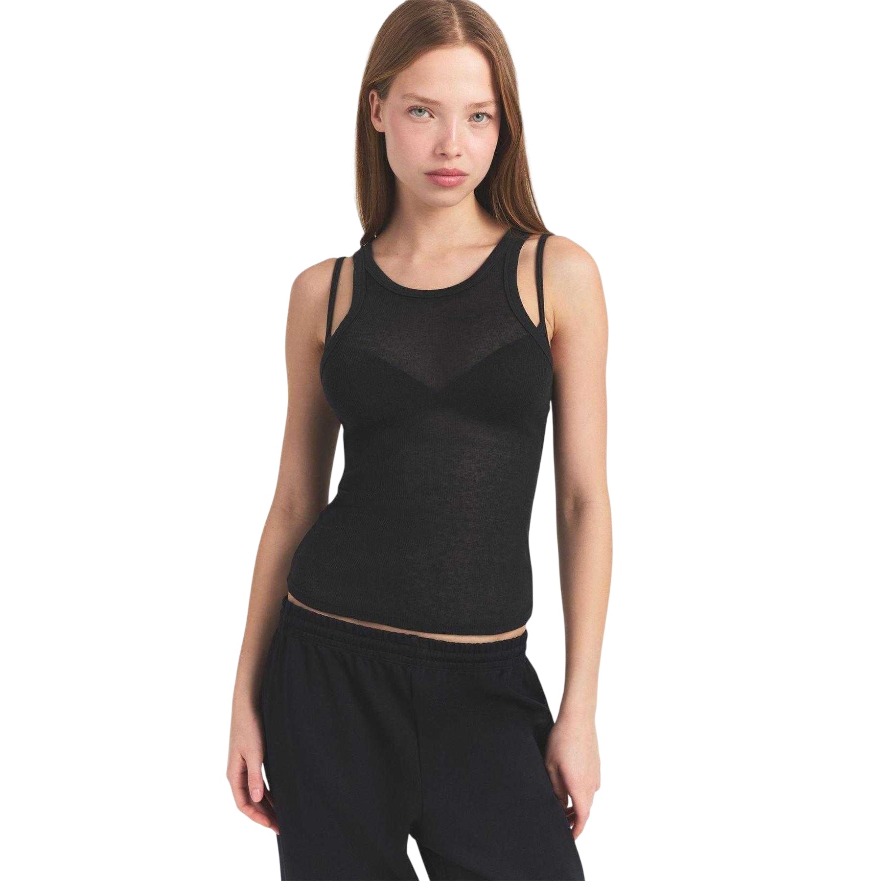 Soot Grey - Side - Skims Womens-Ladies Plain Tank Top