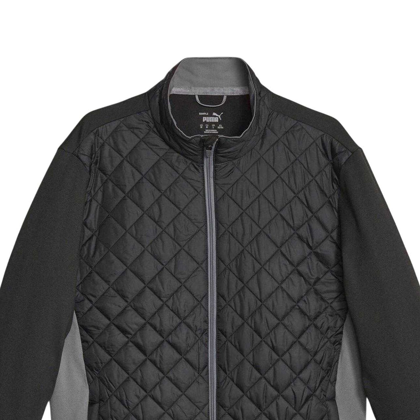 Black - Side - Puma Mens Frost Quilted Golf Jacket