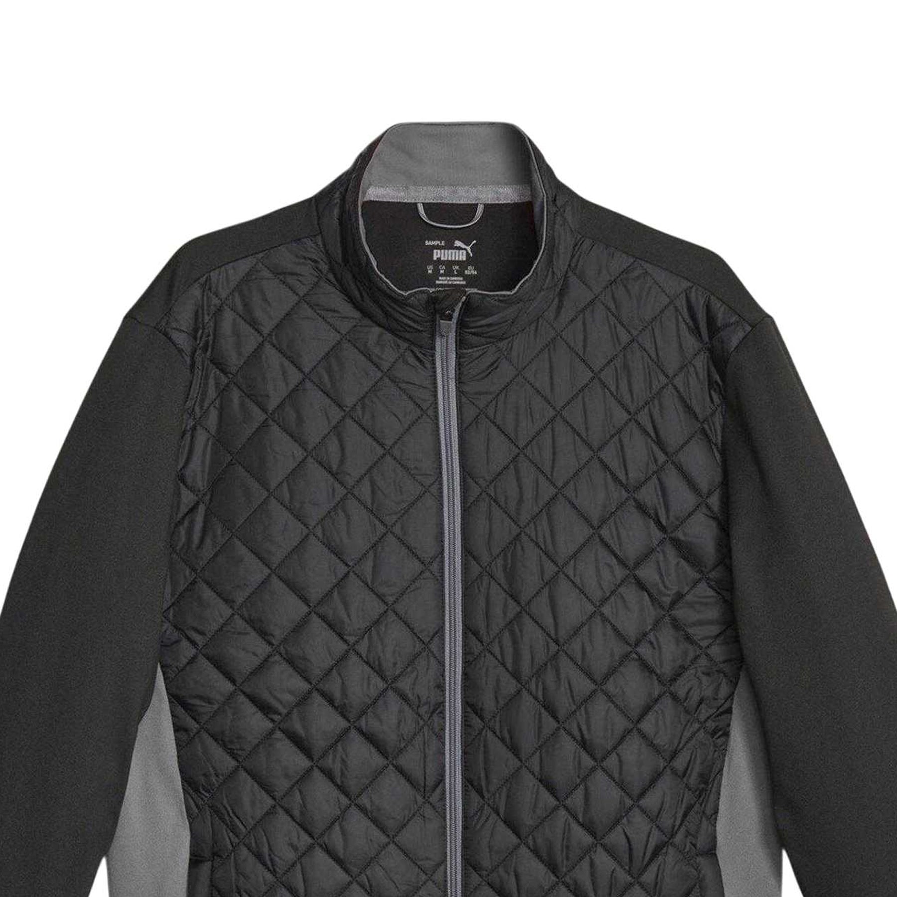 Black - Side - Puma Mens Frost Quilted Golf Jacket