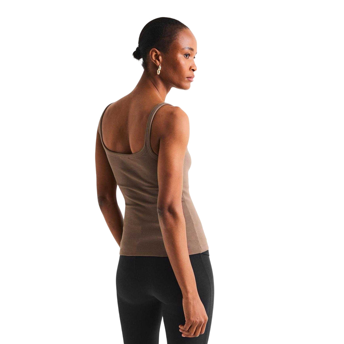 Brown - Back - 4th And Reckless Womens-Ladies Scoop Neck Tank Top