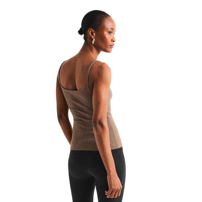 Brown - Back - 4th And Reckless Womens-Ladies Scoop Neck Tank Top