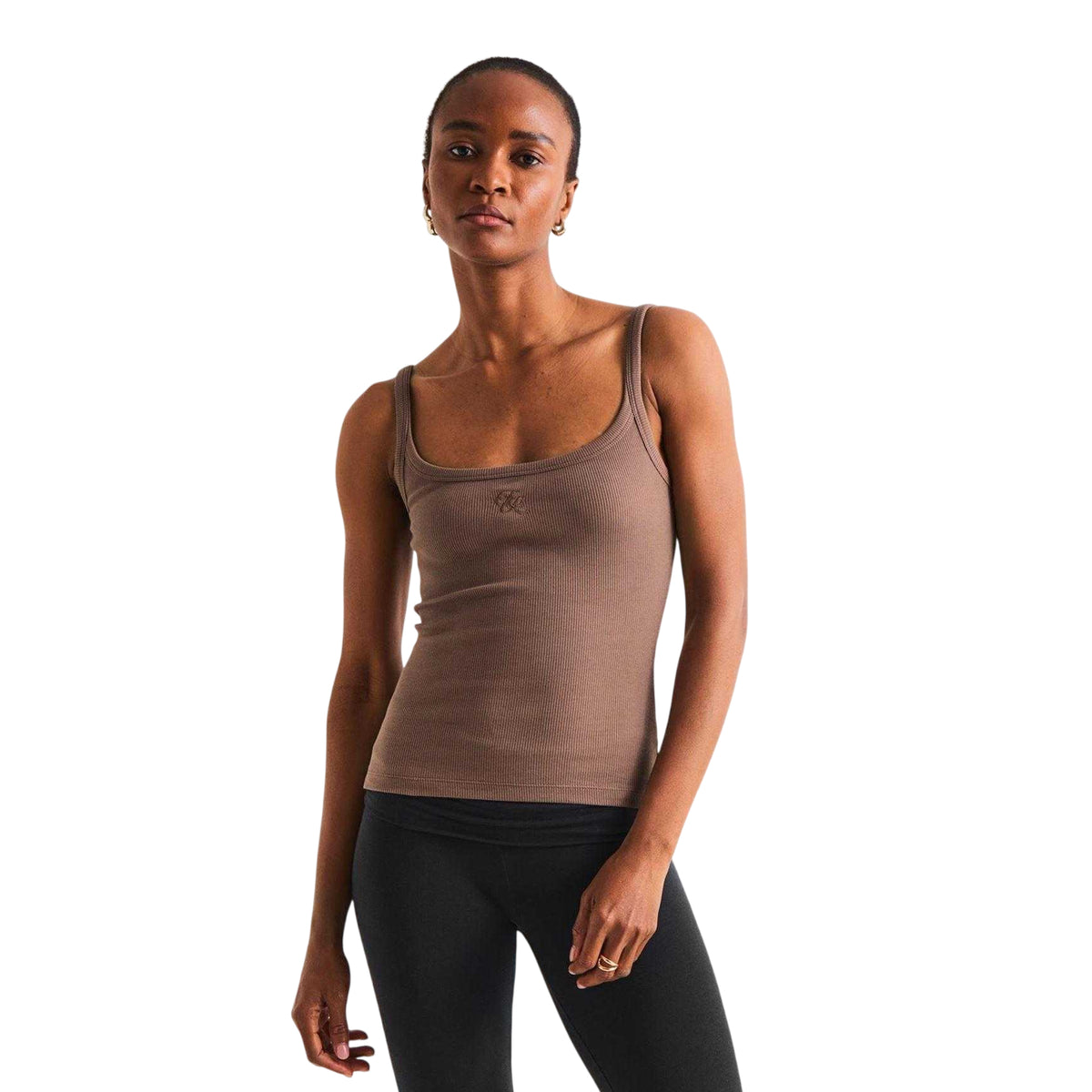 Brown - Front - 4th And Reckless Womens-Ladies Scoop Neck Tank Top