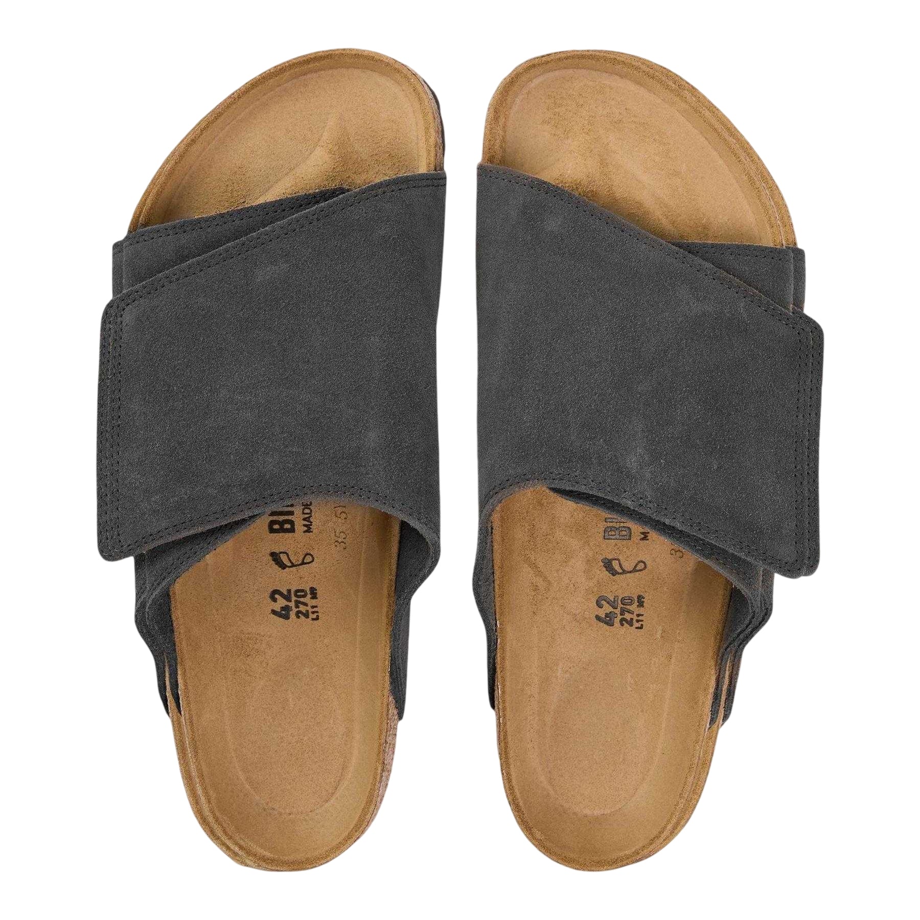 Charcoal - Lifestyle - Birkenstock Mens Minimalist Suede Sandals