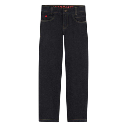 Rinse Wash - Front - Hugo Childrens-Kids Denim Tapered Leg Slim Jeans