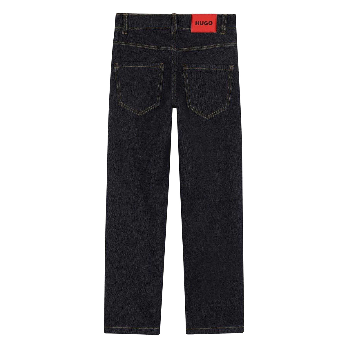 Rinse Wash - Back - Hugo Childrens-Kids Denim Tapered Leg Slim Jeans
