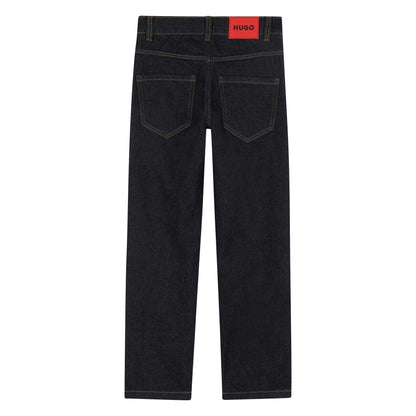 Rinse Wash - Back - Hugo Childrens-Kids Denim Tapered Leg Slim Jeans