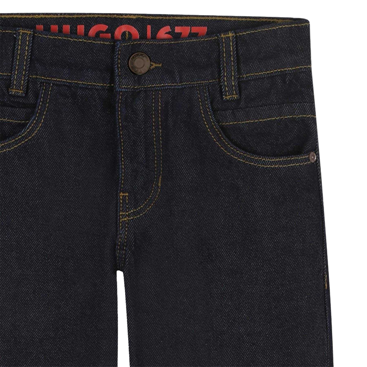 Rinse Wash - Side - Hugo Childrens-Kids Denim Tapered Leg Slim Jeans
