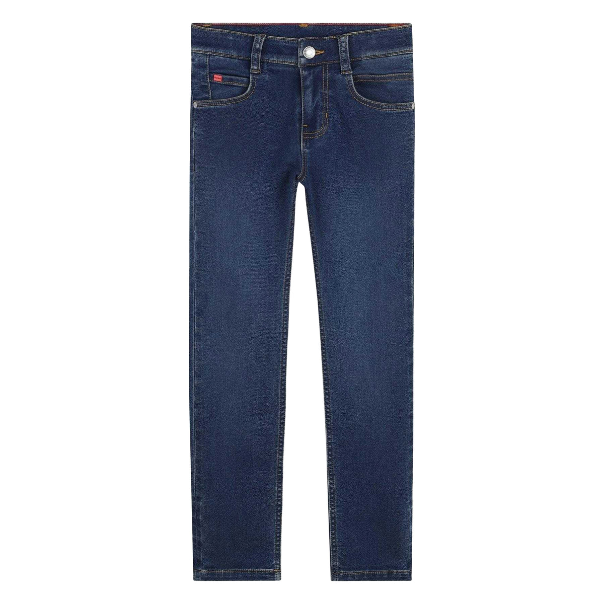 Stone - Front - Hugo Childrens-Kids Denim Tapered Leg Slim Jeans