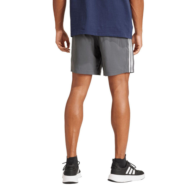 Grey - Back - Adidas Mens Essentials Chelsea Aeroready 3 Stripes Shorts
