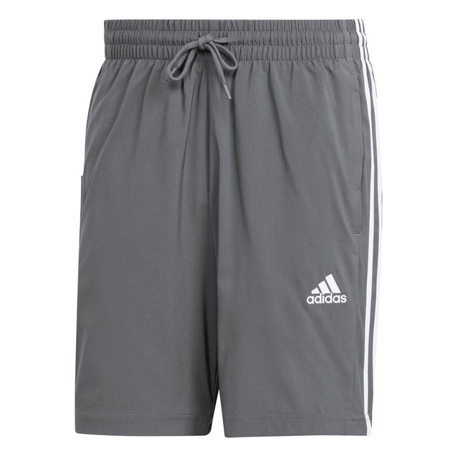 Grey - Front - Adidas Mens Essentials Chelsea Aeroready 3 Stripes Shorts