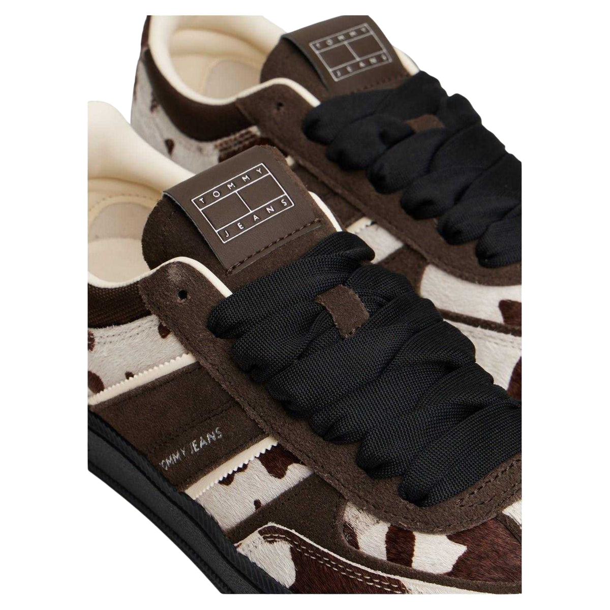Dark Coffee - Lifestyle - Tommy Jeans Womens-Ladies Greenwich Cow Print Leather Trainers