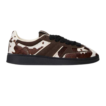 Dark Coffee - Front - Tommy Jeans Womens-Ladies Greenwich Cow Print Leather Trainers
