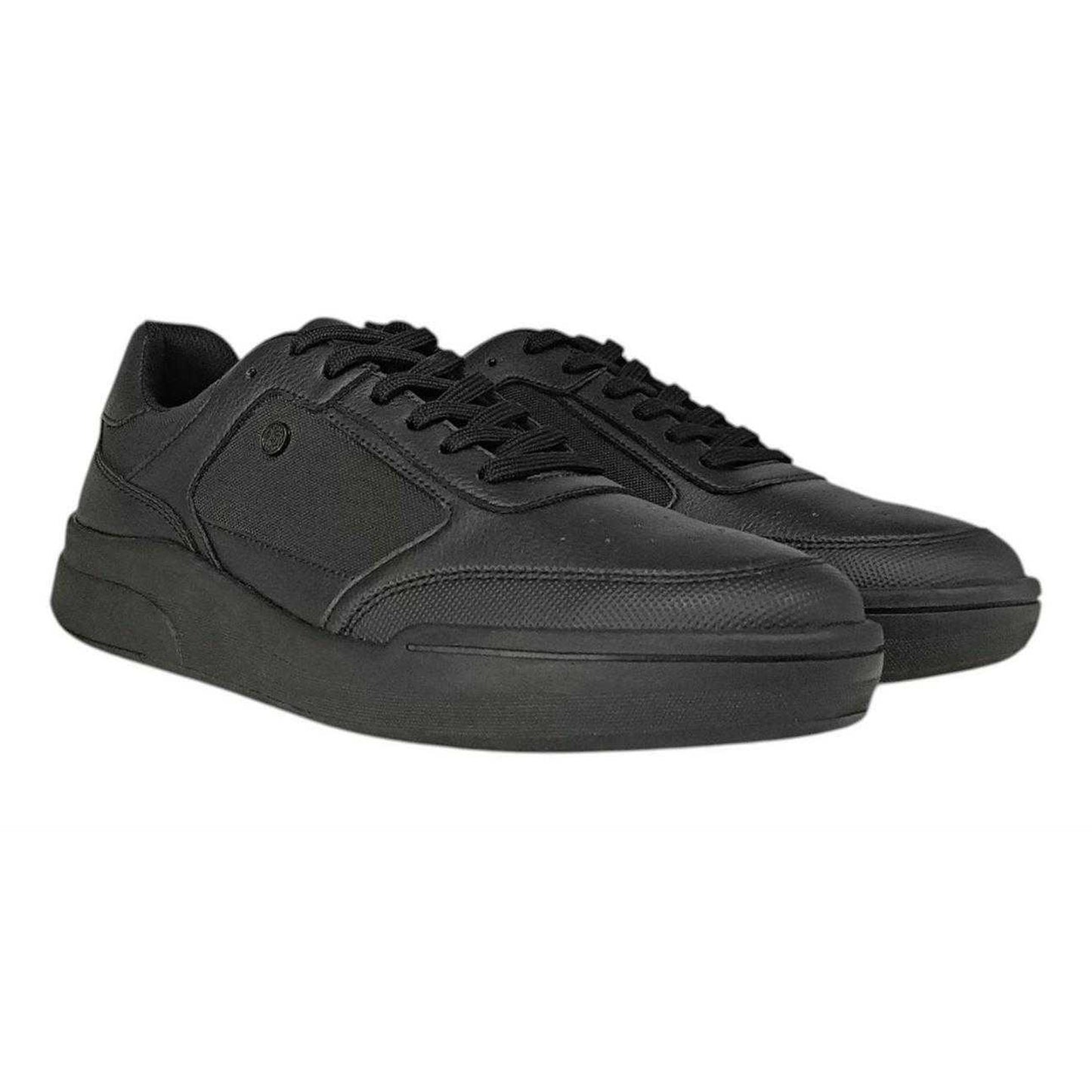 Black - Pack Shot - Pretty Green Mens Welwyn Moc Toe Trainers