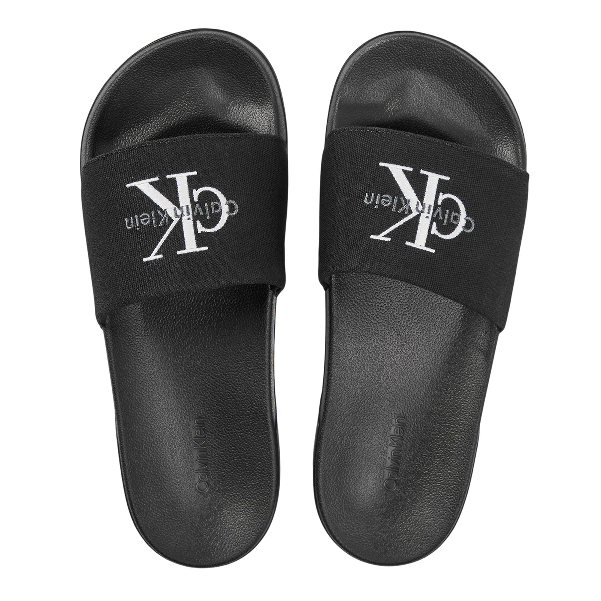 Triple Black - Lifestyle - Calvin Klein Womens-Ladies Embroidered Logo Sliders