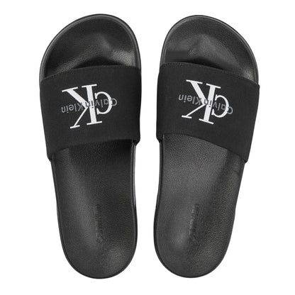 Triple Black - Lifestyle - Calvin Klein Womens-Ladies Embroidered Logo Sliders