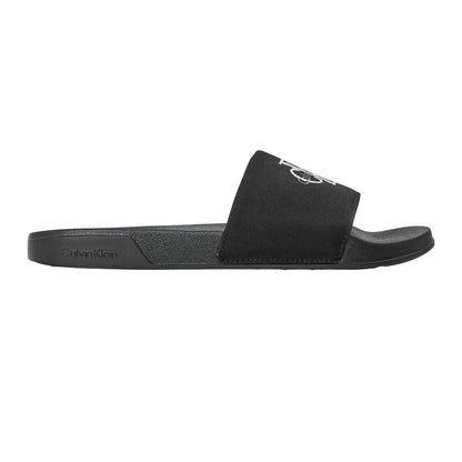 Triple Black - Front - Calvin Klein Womens-Ladies Embroidered Logo Sliders