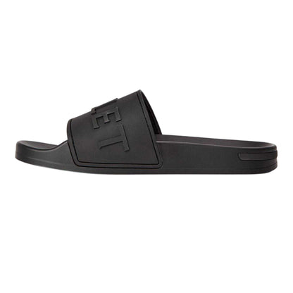 Triple Black - Back - Mallet Mens Embossed Cushioned Sliders