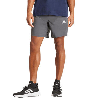 Grey - Pack Shot - Adidas Mens Essentials Chelsea Aeroready 3 Stripes Shorts
