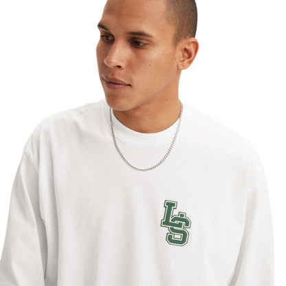 White - Lifestyle - Levis Mens Classic Relaxed Fit Long-Sleeved T-Shirt