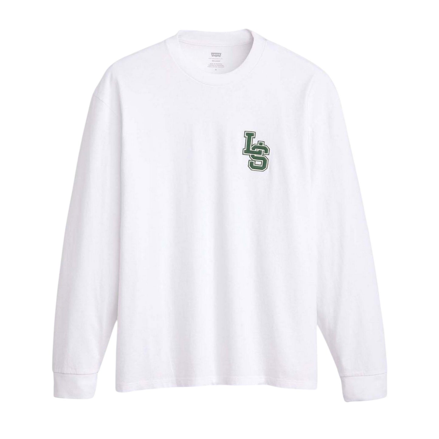 White - Front - Levis Mens Classic Relaxed Fit Long-Sleeved T-Shirt