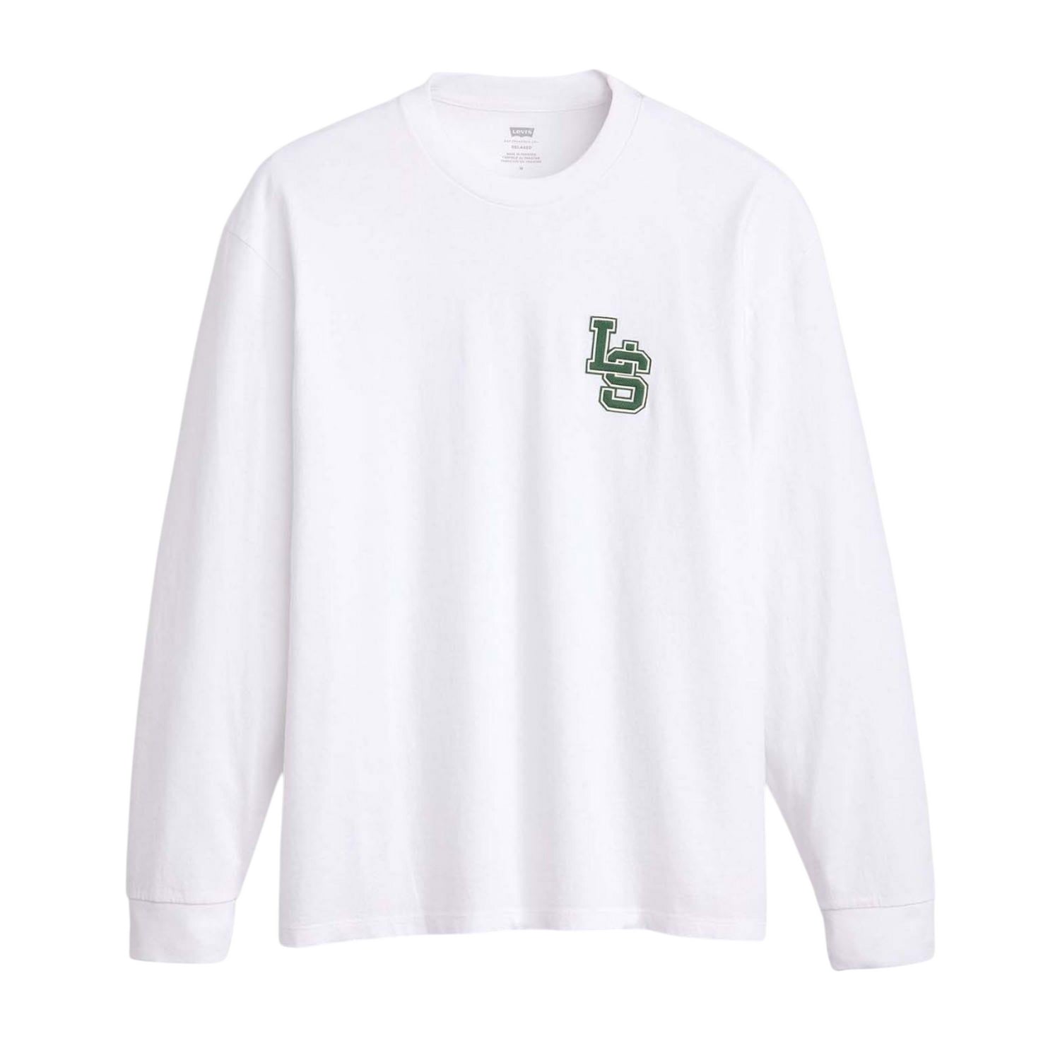White - Front - Levis Mens Classic Relaxed Fit Long-Sleeved T-Shirt