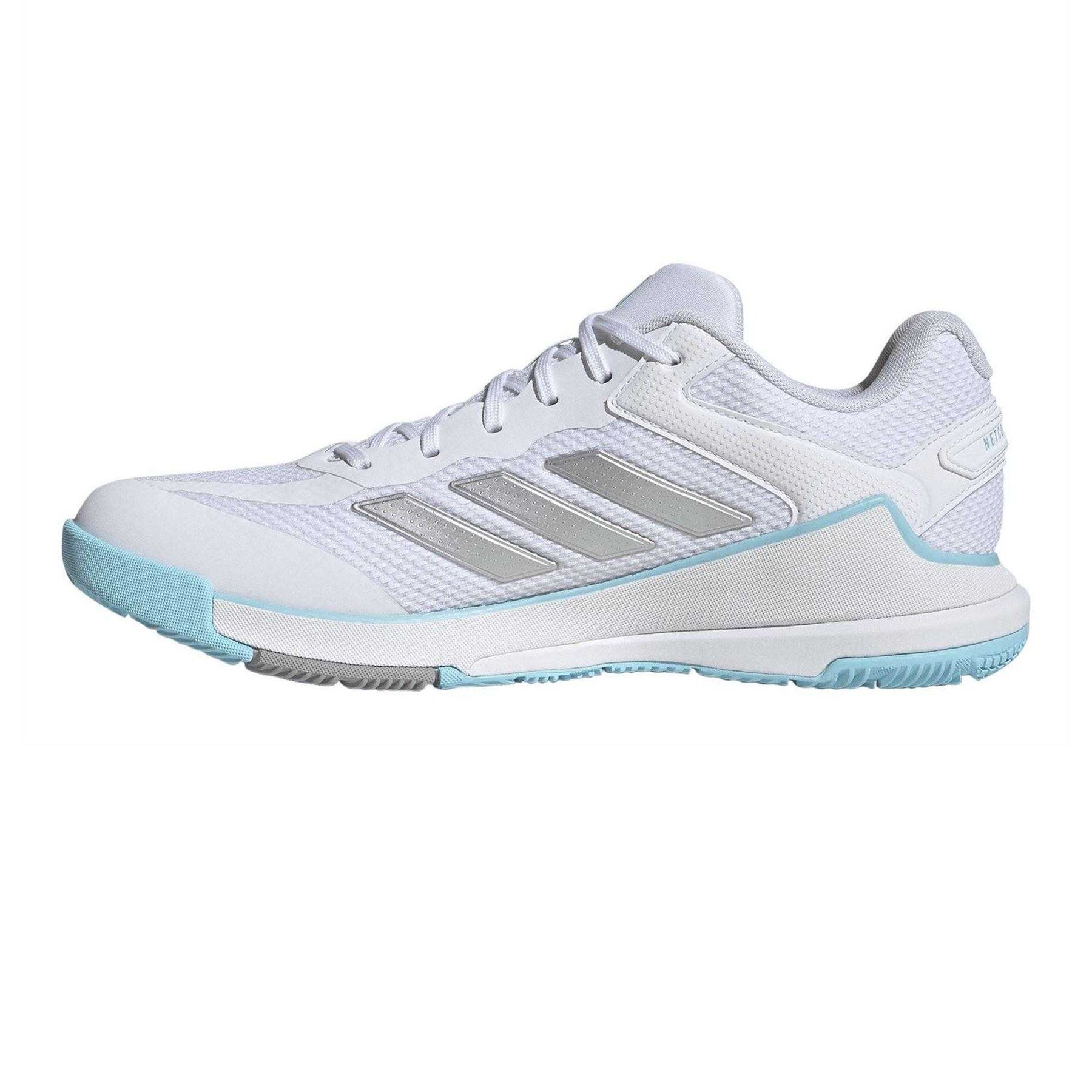 White-Grey - Side - Adidas Womens-Ladies Netcourt Pro Trainers
