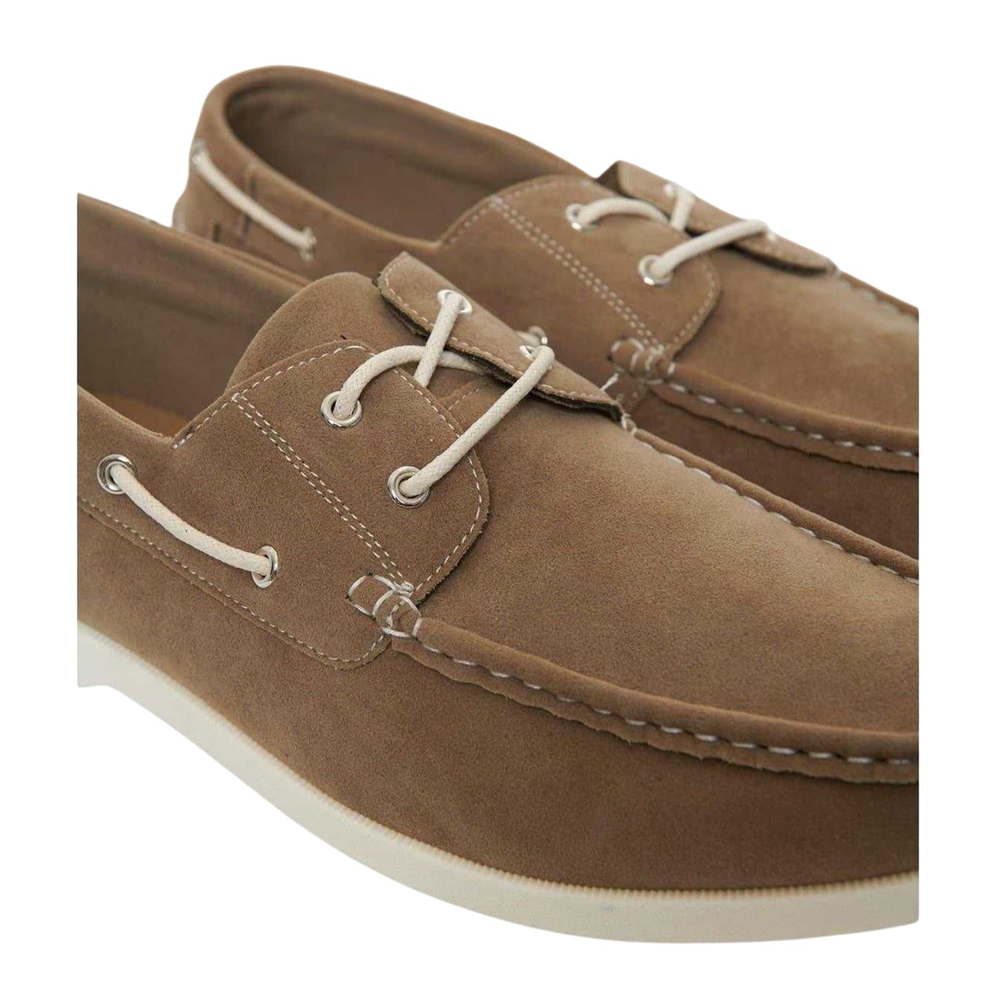 Stone - Side - Threadbare Mens Amis Suede Moc Toe Boat Shoes