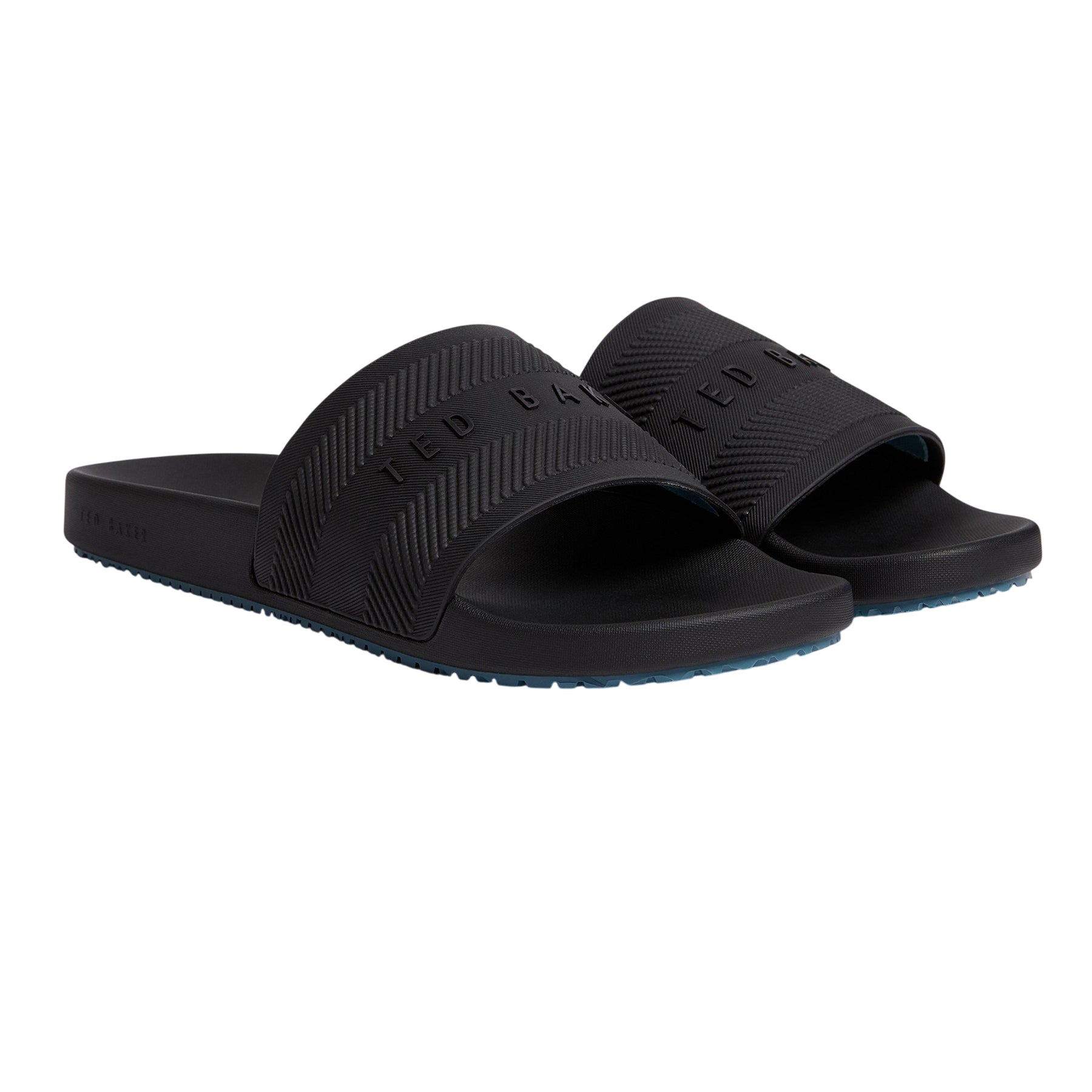 Black - Back - Ted Baker Mens Moulded Footbed Flat Sliders