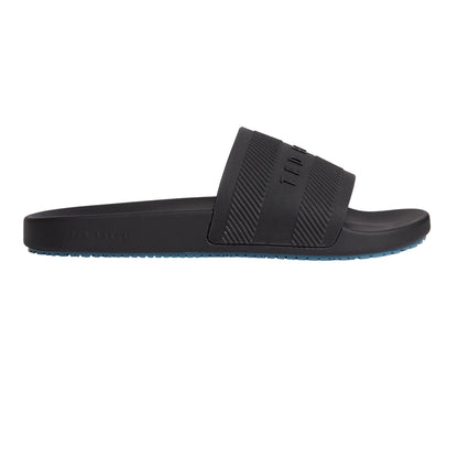 Black - Front - Ted Baker Mens Moulded Footbed Flat Sliders