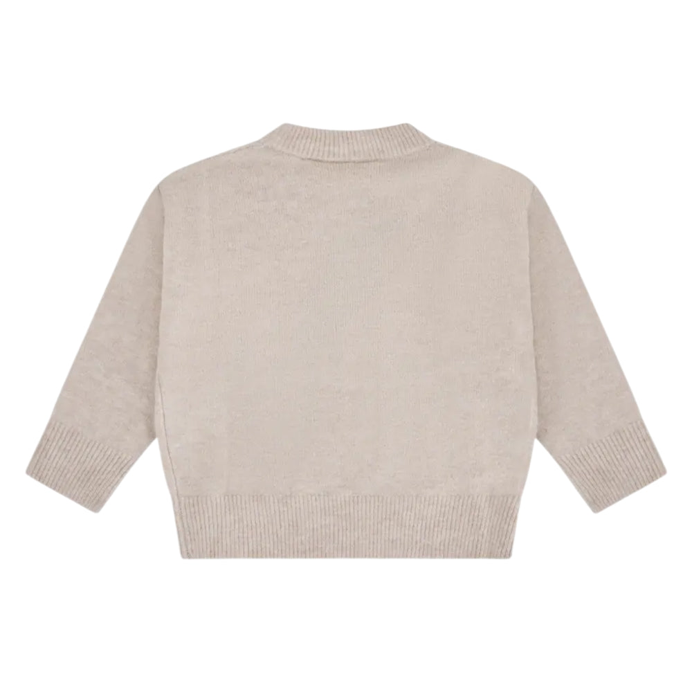Beige - Back - Couture Club Childrens-Kids Monogram Fluffy Sweatshirt
