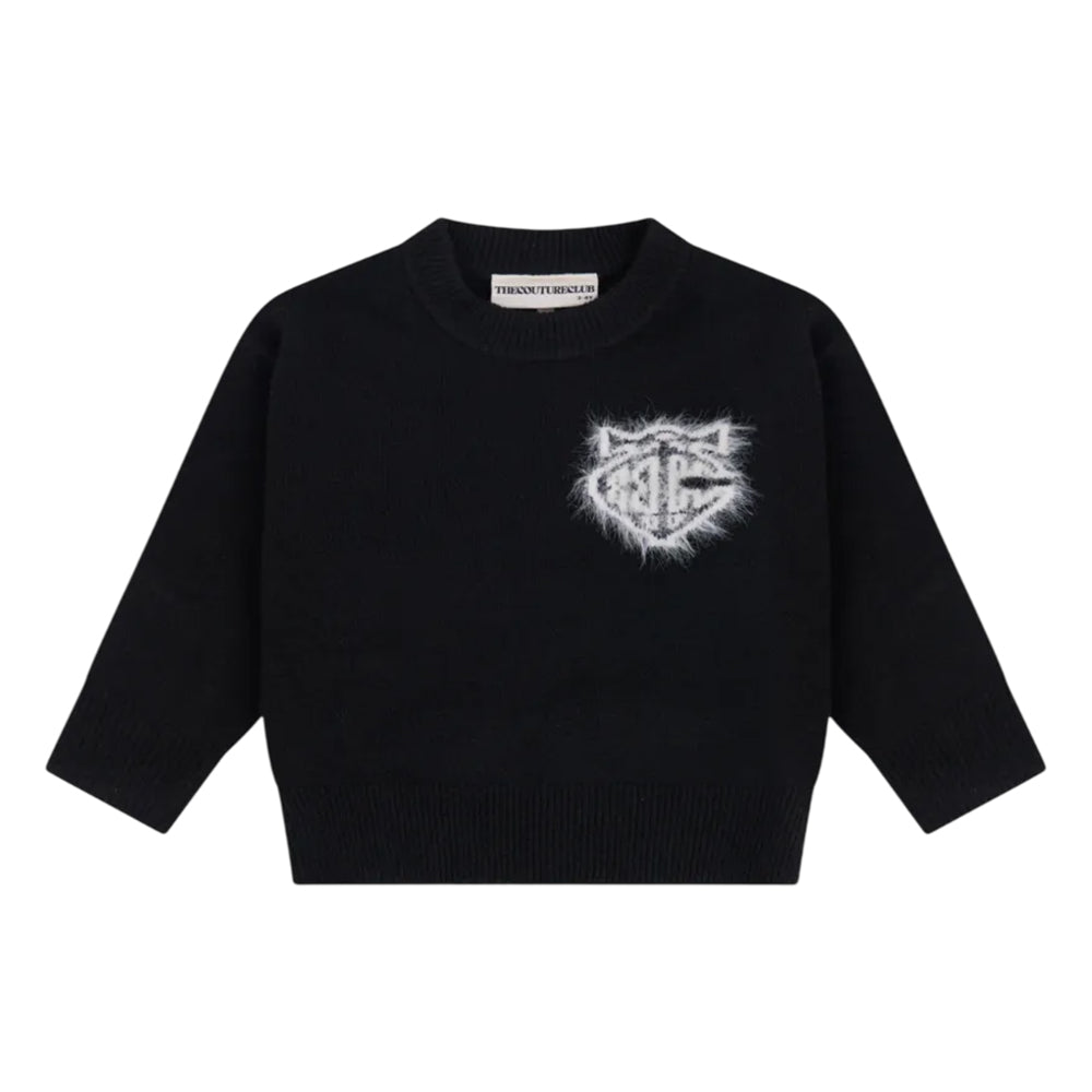 Black - Front - Couture Club Childrens-Kids Monogram Fluffy Sweatshirt