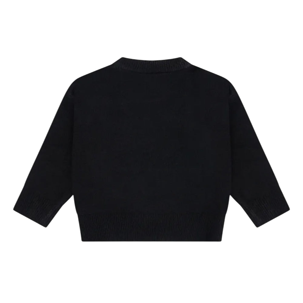 Black - Back - Couture Club Childrens-Kids Monogram Fluffy Sweatshirt