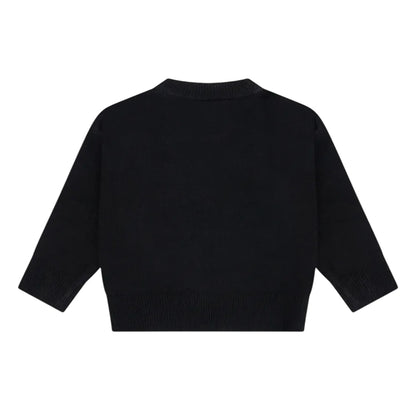 Black - Back - Couture Club Childrens-Kids Monogram Fluffy Sweatshirt