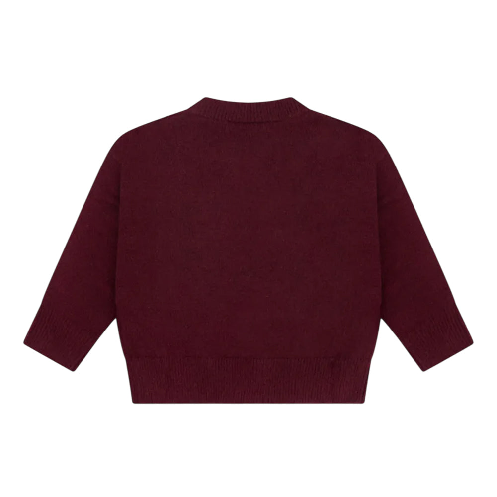 Burgundy - Back - Couture Club Childrens-Kids Monogram Fluffy Sweatshirt