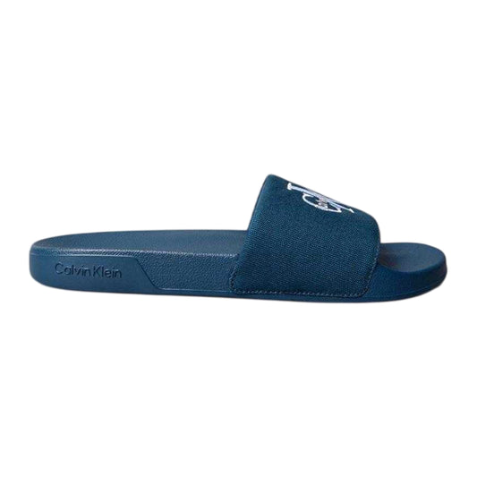 Navy - Front - Calvin Klein Mens Logo Slip-on Flat Sliders