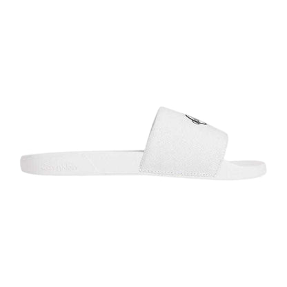 Bright White-Black - Front - Calvin Klein Womens-Ladies Flat Sliders