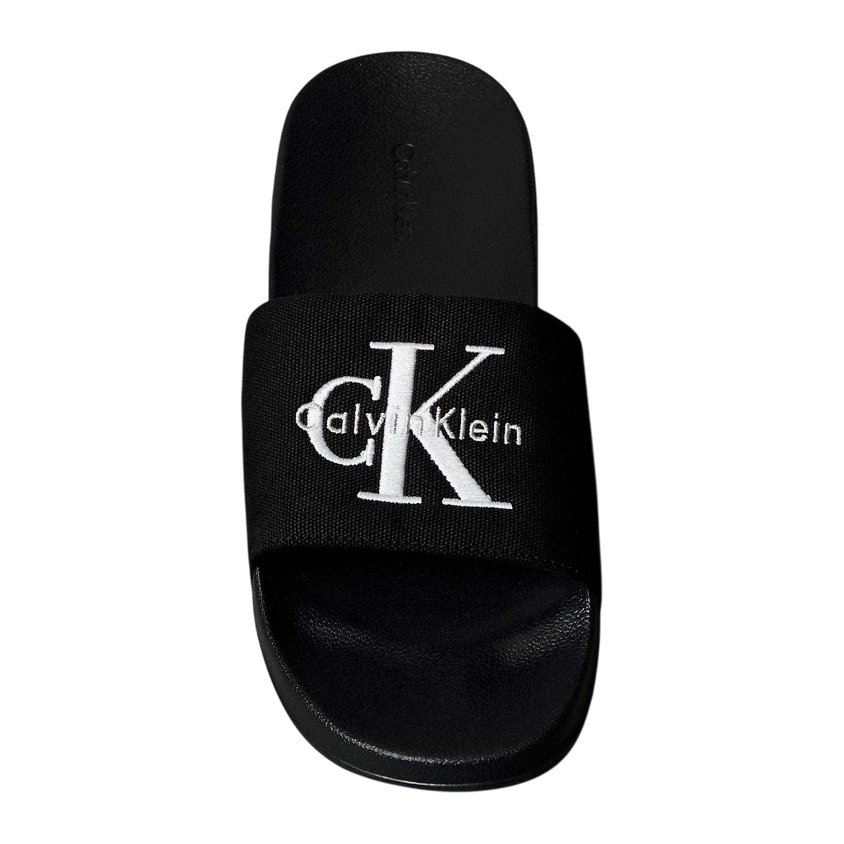 Triple Black - Side - Calvin Klein Mens Essential Flat Sliders