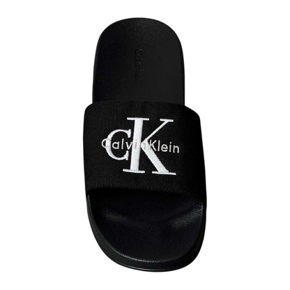 Triple Black - Side - Calvin Klein Mens Essential Flat Sliders