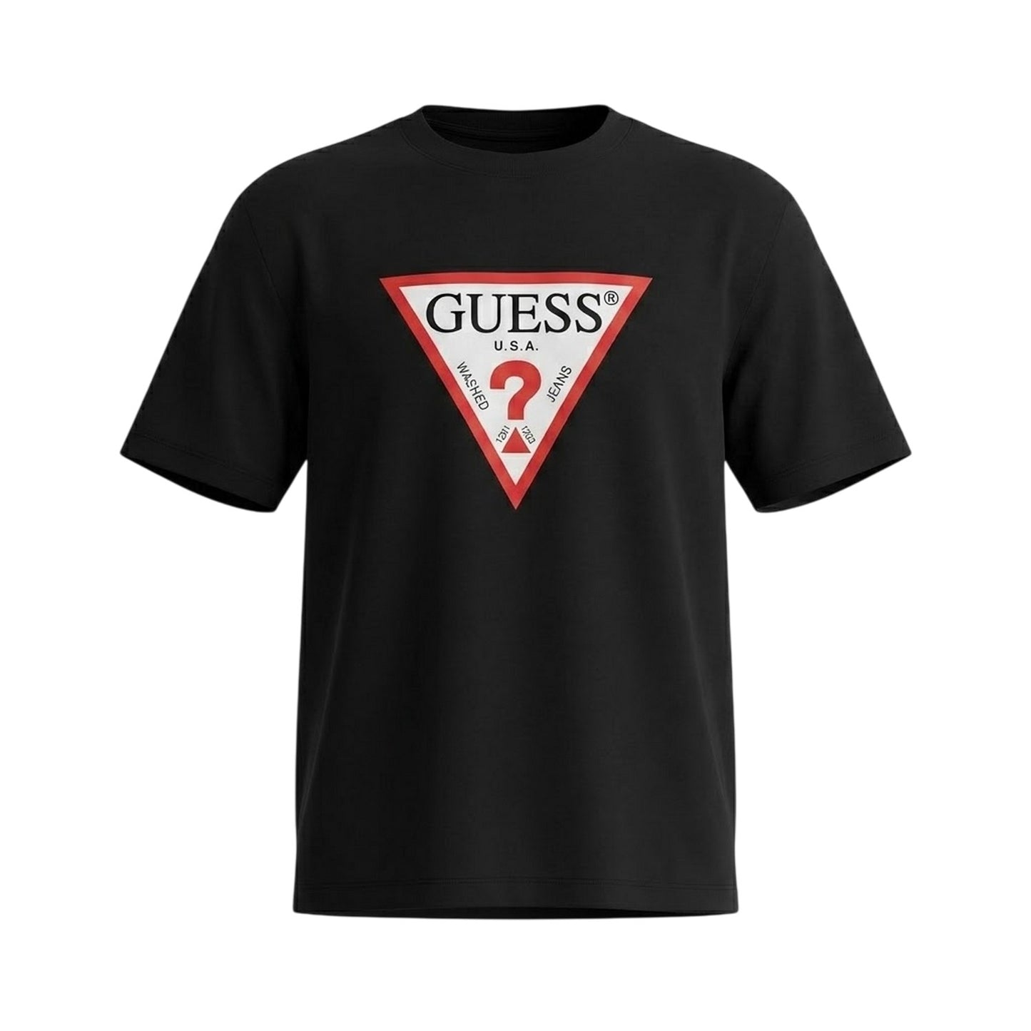 Black - Front - Guess Mens Jeans Iconic T-Shirt
