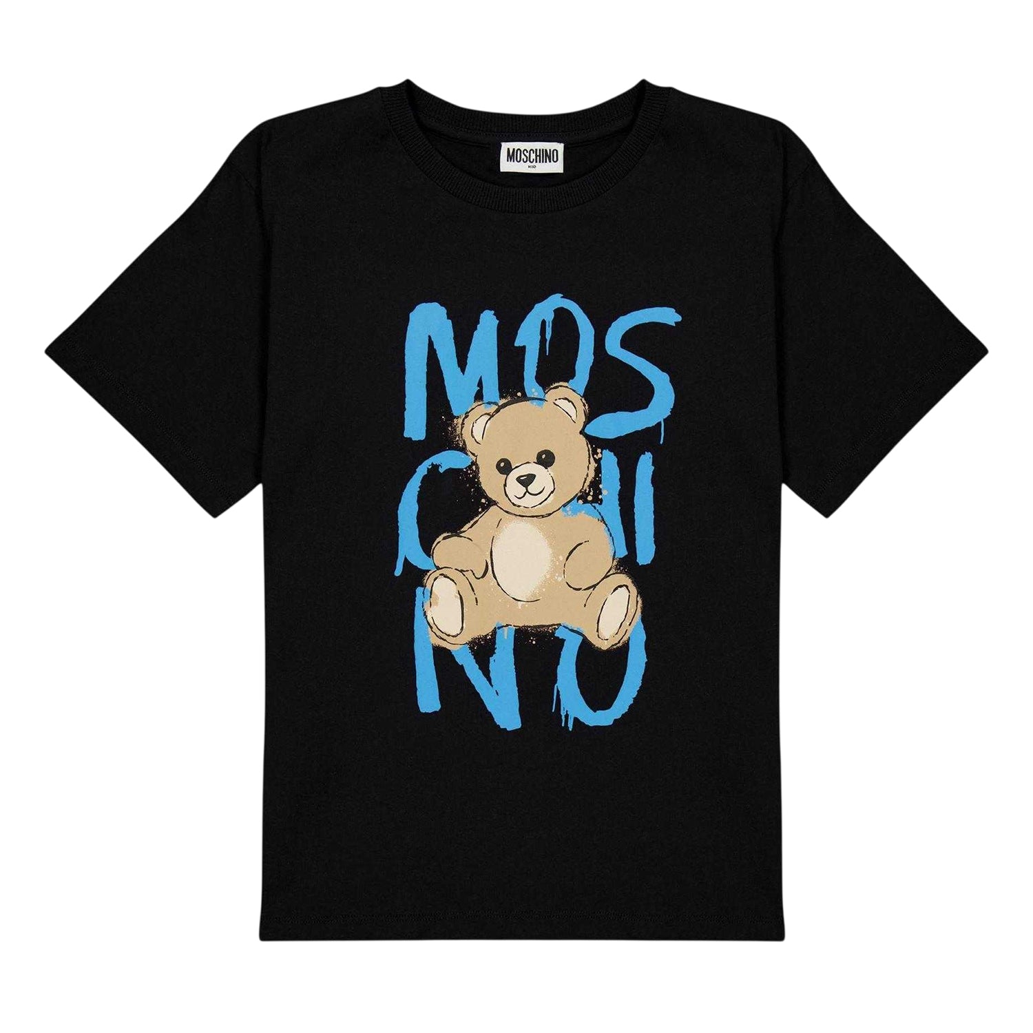 Blue - Front - Moschino Childrens-Kids Teddy Bear T-Shirt