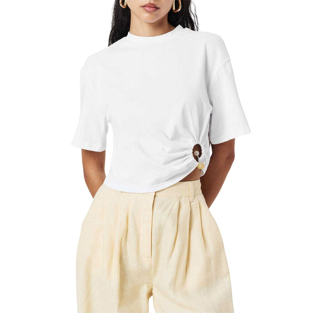 White - Side - 4th & Reckless Womens-Ladies Jude T-Shirt