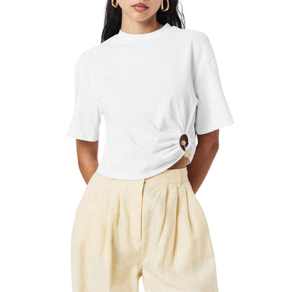 White - Side - 4th & Reckless Womens-Ladies Jude T-Shirt