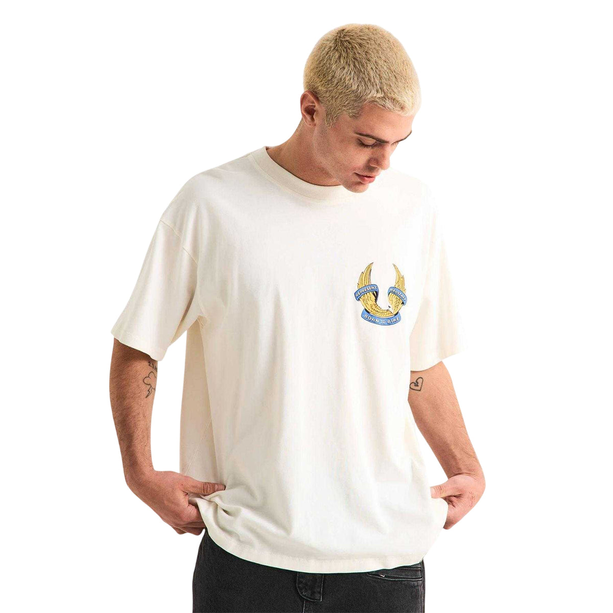 White - Side - Represent Mens Oversized T-Shirt