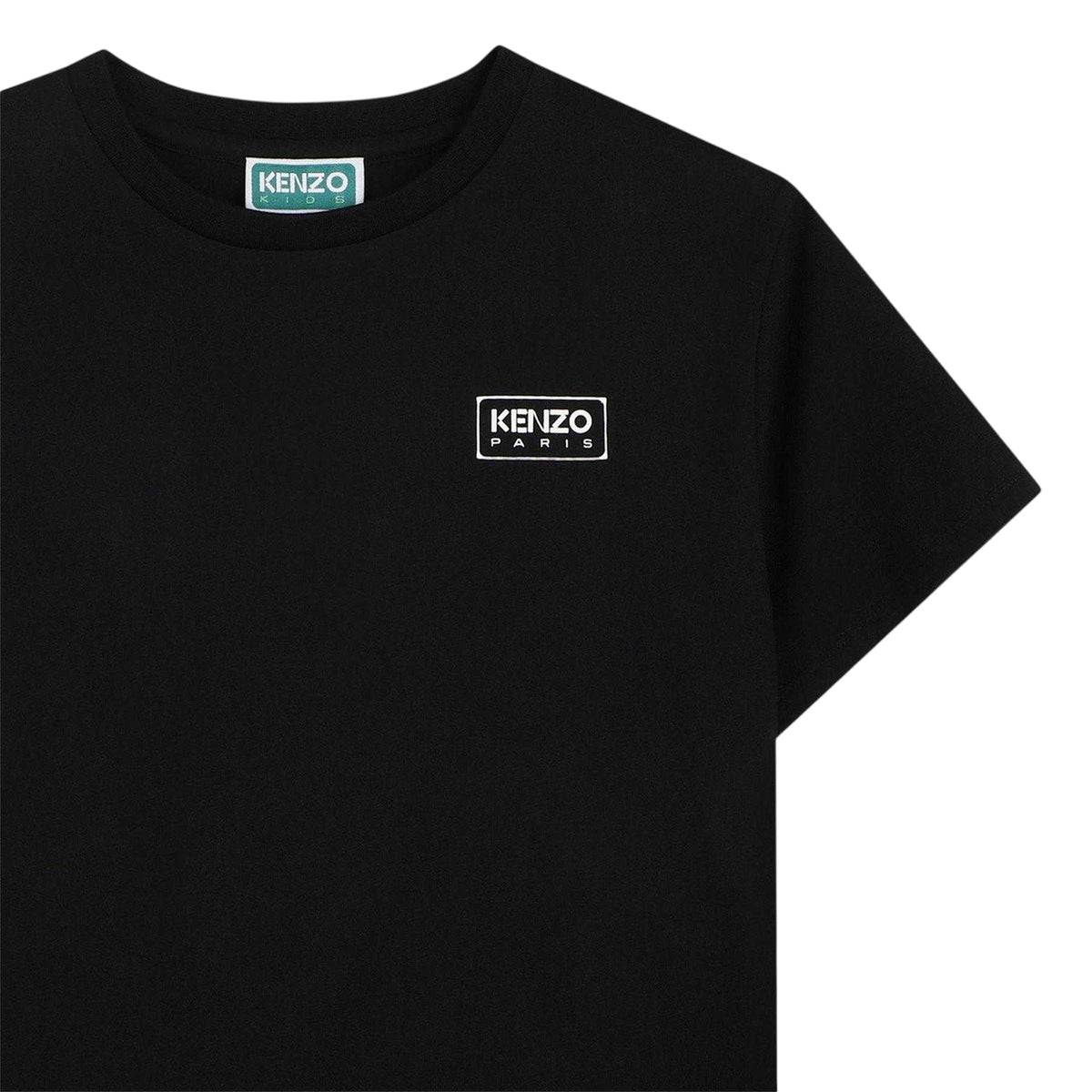 Black - Side - Kenzo Childrens-Kids Lightweight Regular T-Shirt