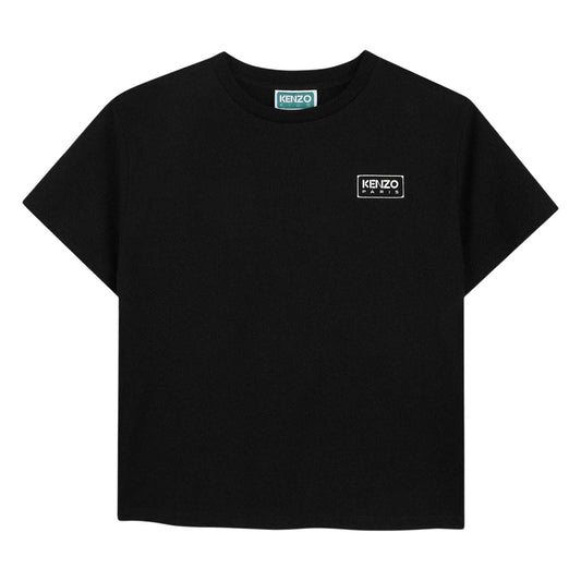 Black - Front - Kenzo Childrens-Kids Lightweight Regular T-Shirt