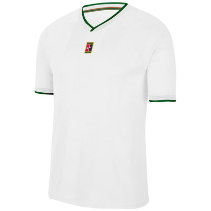 White-Green - Front - Nike Mens Court Slam Tennis T-Shirt