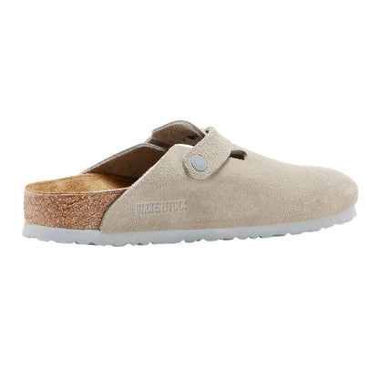 Stone - Back - Birkenstock Unisex Adult Boston Suede Clogs