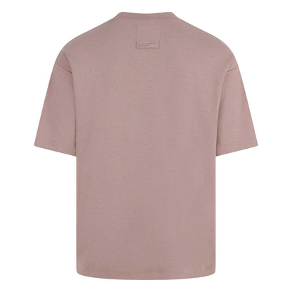 Taupe - Back - Blank Essentials Mens Collegiate Arch Oversized T-Shirt