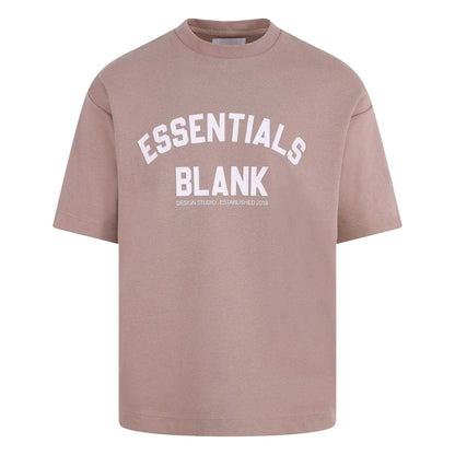 Taupe - Front - Blank Essentials Mens Collegiate Arch Oversized T-Shirt